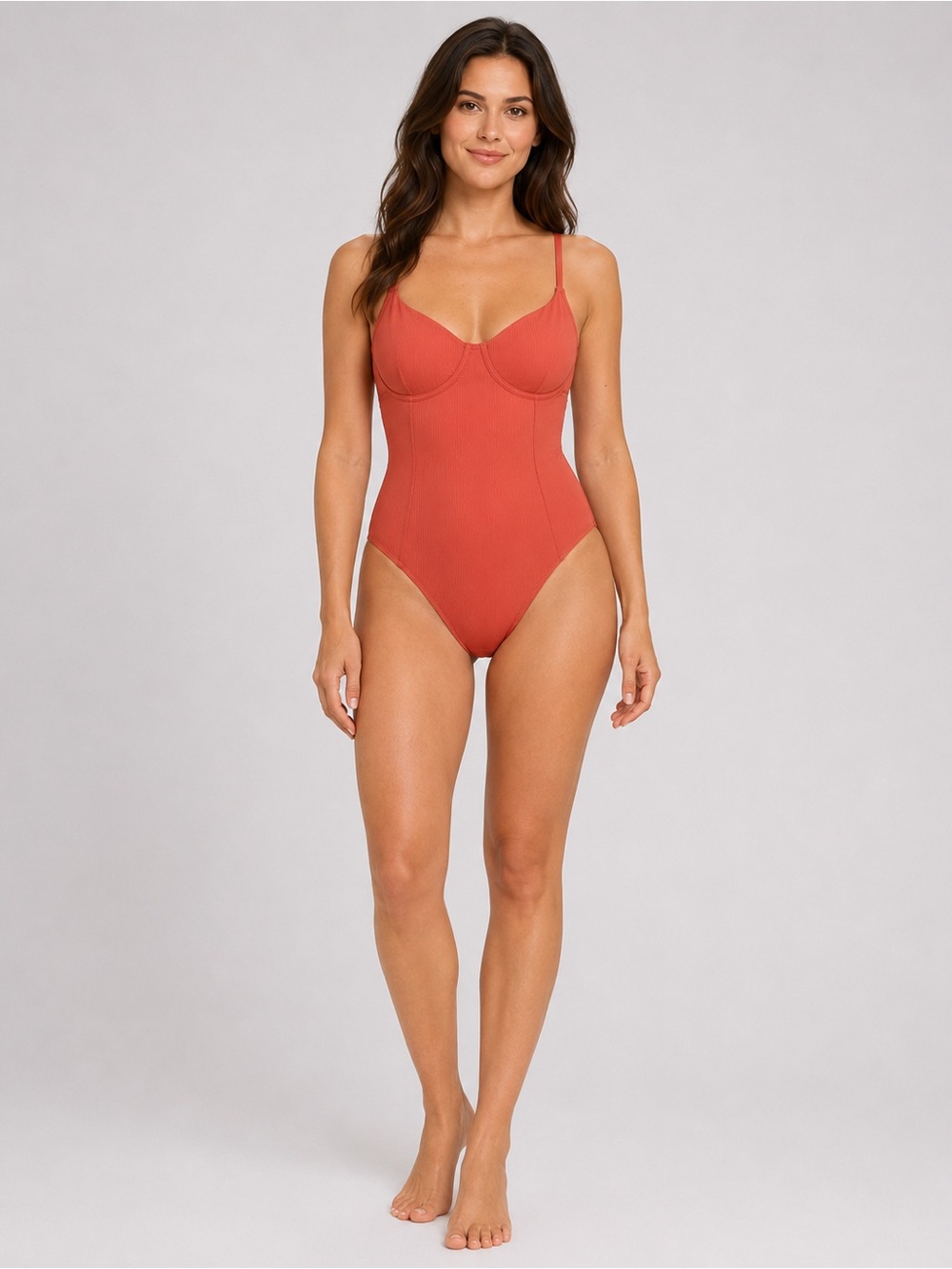 Onia Chelsea One Piece Swimsuit Spiced Coral